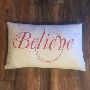 Believe lumbar Christmas pillow